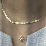 14K White Gold Paw-Print Locket Pendant