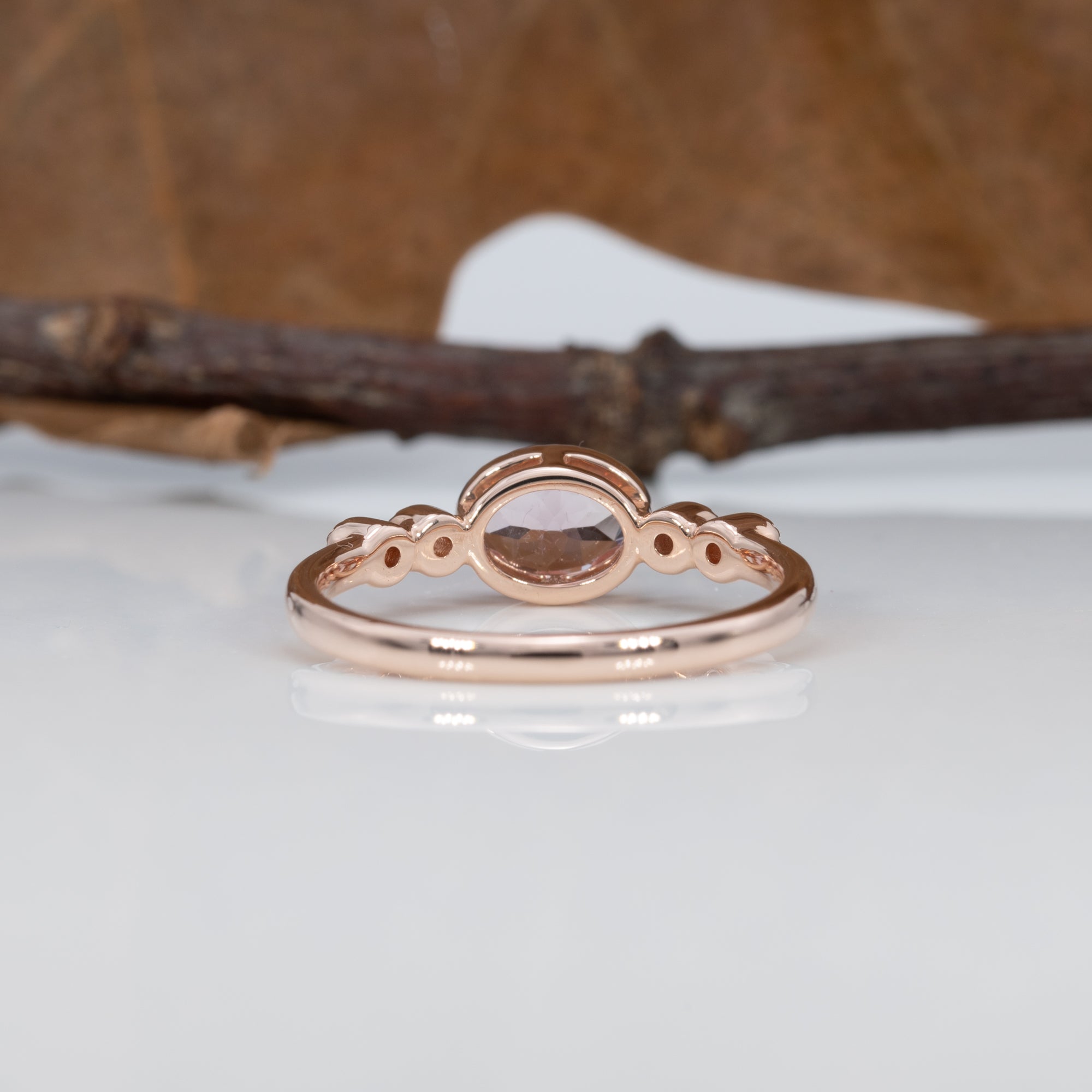 14K rose gold cor de rosa morganite ring