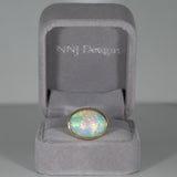 14K yellow gold ethiopian opal ring