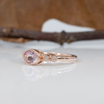 14K rose gold cor de rosa morganite ring