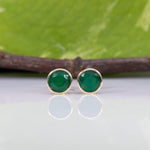 14K yellow gold zambian emerald earrings