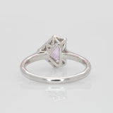 Elegant Pink Sapphire Ring with Natural Diamond Accents – Solid 14K Gold Trillion Cut Fine Jewelry Statement Design