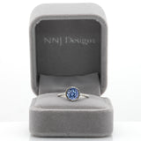 Skye 1.9Ct Tanzanite Ring with Natural Diamonds Accents: Solid 14K Gold, Round 7mm