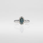 14K white gold montana sapphire ring