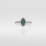14K white gold montana sapphire ring
