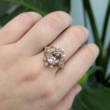 Michelle 14K Rose Gold Cor De Rosa Morganite and Diamond Ring | OV 10x8mm