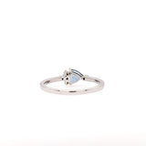 Gorgeous Aquamarine Ring with Natural Diamond Accents in White Gold | TR 5mm