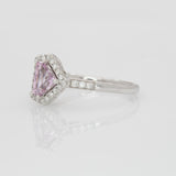 Elegant Pink Sapphire Ring with Natural Diamond Accents – Solid 14K Gold Trillion Cut Fine Jewelry Statement Design