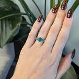 14K White Gold Zambian Emerald Ring