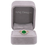 14K yellow gold tsavorite garnet ring with diamond accents