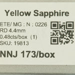 0.48 carat natural yellow sapphire round 4.4mm loose gemstone – view 2