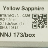 0.48 carat natural yellow sapphire round 4.4mm loose gemstone – view 2