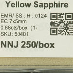 0.88 carat natural yellow sapphire emerald cut 7x5mm loose gemstone – view 2