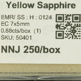 0.88 carat natural yellow sapphire emerald cut 7x5mm loose gemstone – view 2