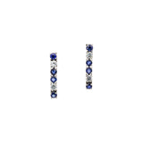 Lupita Blue Sapphire Earrings with Lab Created Diamond Accents: Solid 14k Gold
