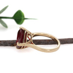 Yana 14K Yellow Gold 10.60cts Madagascar Ruby Ring | Princess 12mm