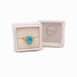 Taylor Solid 14k Gold  Sonoran Turquoise Ring with Natural Diamonds, 16x12mm