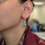 14K Yellow Gold Turquoise Earrings