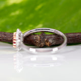 14K white & rose gold padparadscha sapphire ring with diamond accents