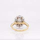 Sora Solid 14k White and Yellow Dual Gold Lab Diamond Ring With Natural Diamonds Halo | 10x7mm