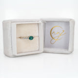 Aanya Solid 14K Gold Indicolite Tourmaline Ring with Natural Diamonds Accents, 7x5mm