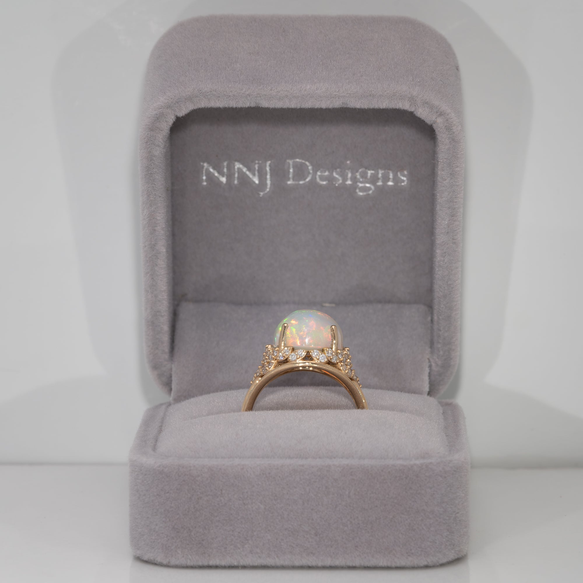 14K yellow gold ethiopian opal ring