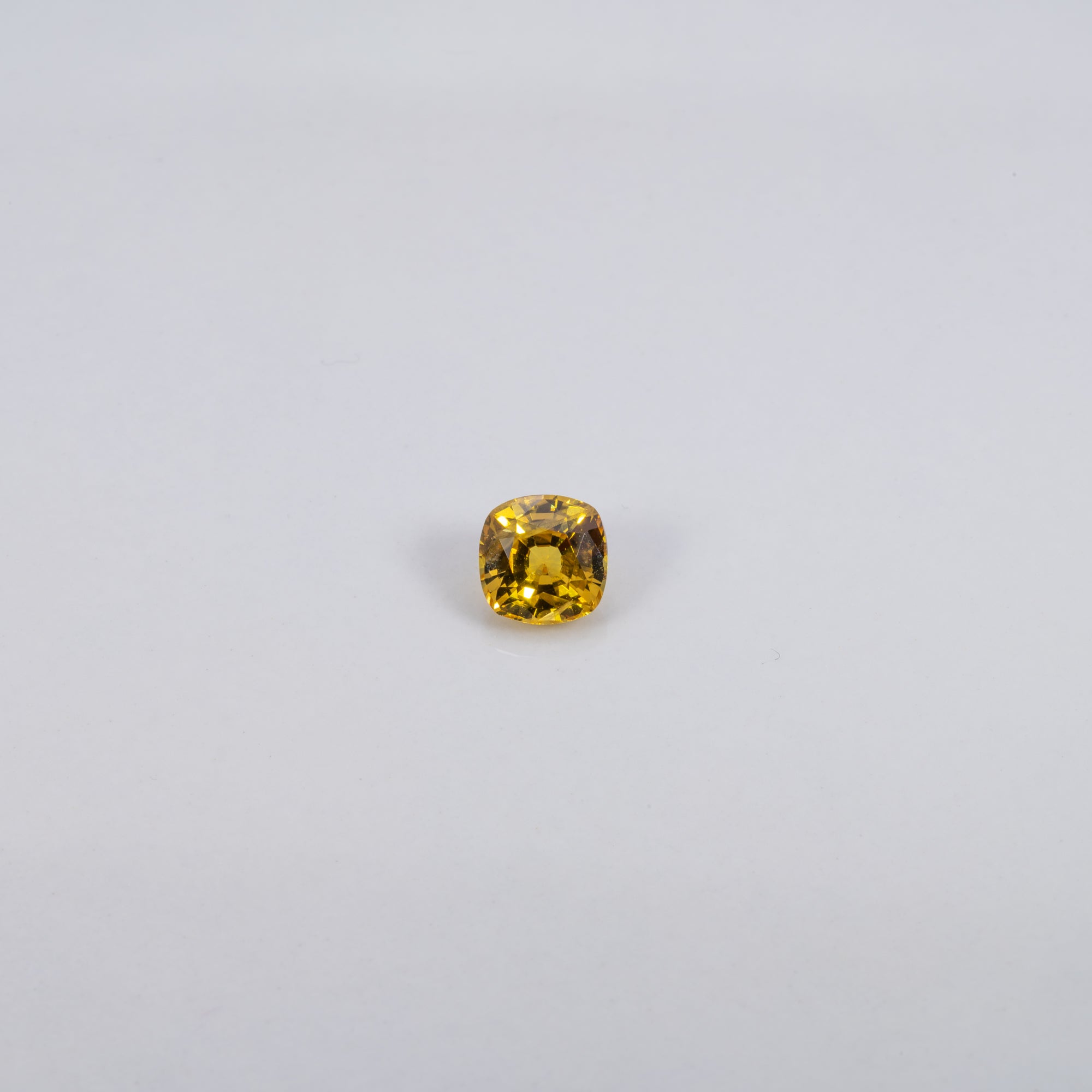 1.28 carat natural yellow sapphire, cushion 6mm loose yellow gemstone
