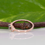 14K rose gold alexandrite ring with diamond accents