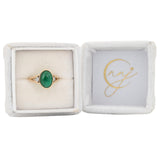 2.4Ct Zambian Emerald Ring with Diamond Accents in Solid 14K Gold – Oval Cut 11x8mm Vivid Green Gemstone Ring
