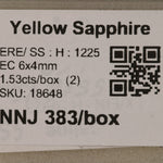 0.6 carat natural yellow sapphire emerald cut 6x4mm loose gemstone – view 2