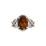 Naomi 14K White Gold Black Opal and Diamond Ring | Oval 12x10mm