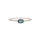 Eleanora Alexandrite Ring with Natural Diamonds Accents: Solid 14k White Gold, Oval 5x4mm