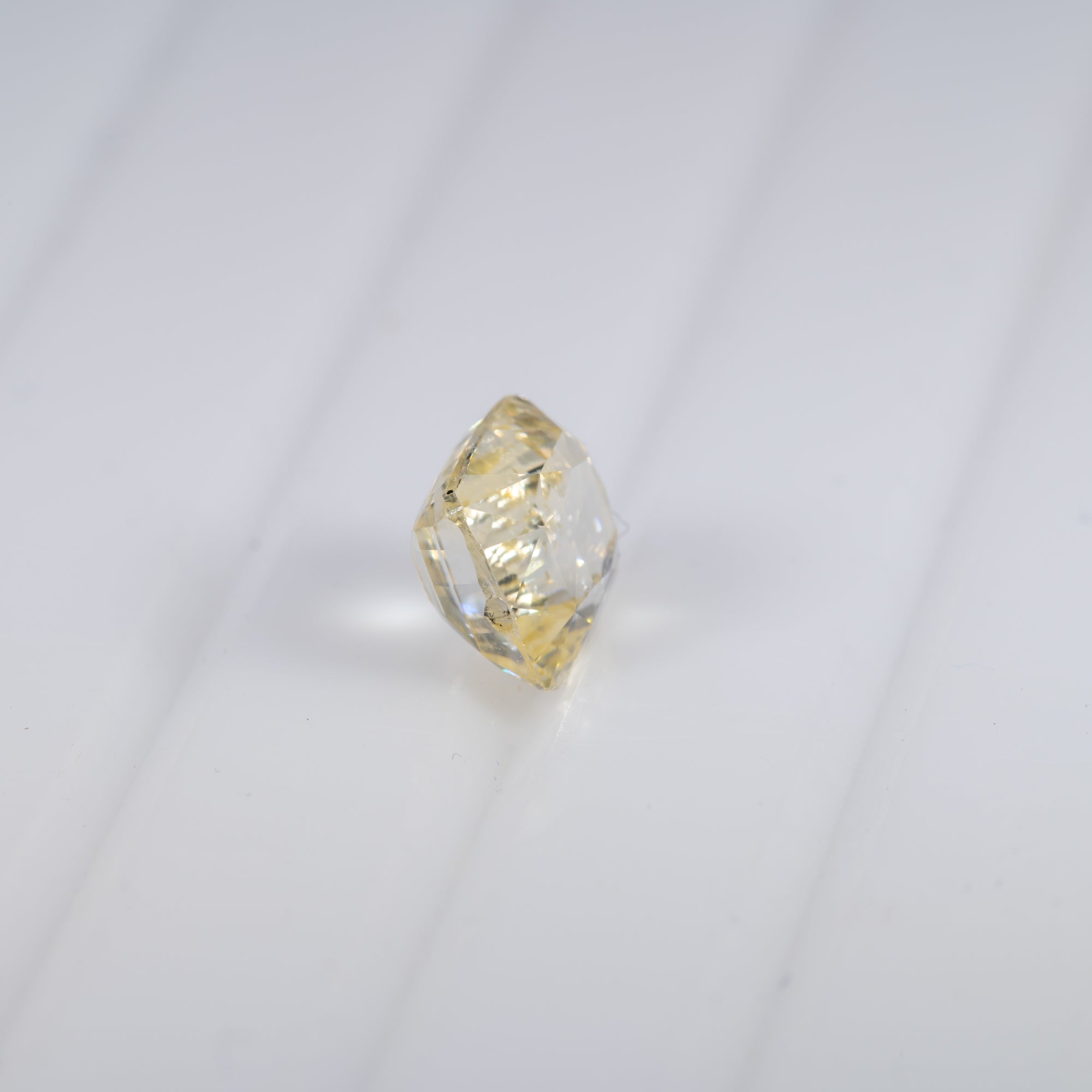3.21 carat natural canary sapphire cushion 7.8x7.3mm loose gemstone – view 4