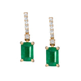 Eira 14K Solid Gold Emerald Ring with Natural Diamonds Accents | Emerald cut , 7x5mm
