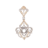 Beautiful Intricate Pendant Semi Mount w Diamond Accents