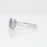 Skye 1.9Ct Tanzanite Ring with Natural Diamonds Accents: Solid 14K Gold, Round 7mm