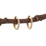 14K Yellow Gold Natural Diamond Huggies | Latch Back Closure