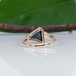 14K yellow gold boulder opal ring with diamond accents
