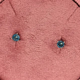 London Topaz Round Martini Solitaire Stud Earrings
