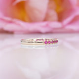 Vola | Ruby Band Ring with 16 Rubies in Solid 14K Yellow Gold – Colorful Gemstone Band