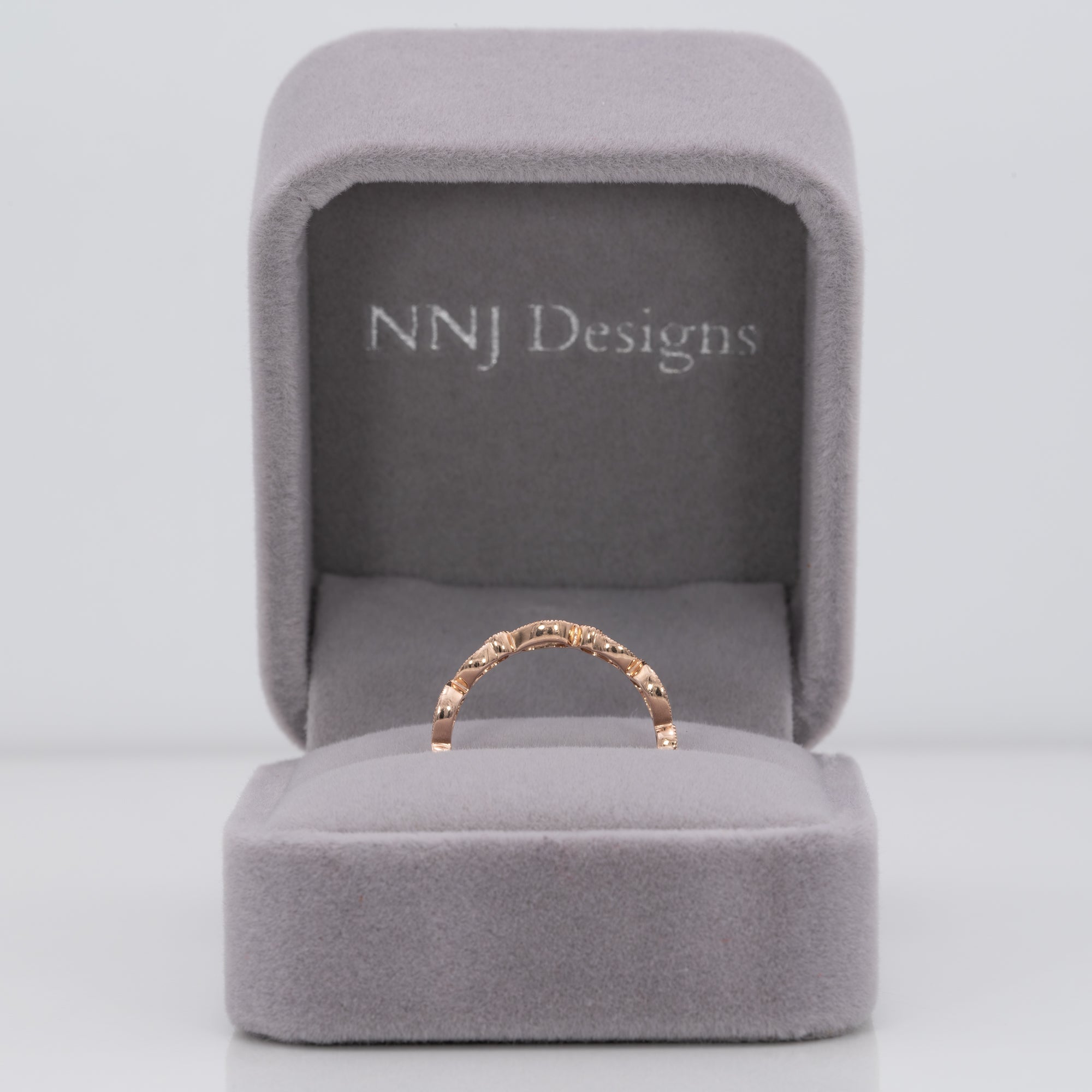 14K rose gold diamond band