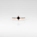 14K yellow gold black diamond ring