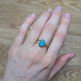 Mabel Australian Boulder Opal Ring with Natural Diamond Accents: 14K Solid Gold