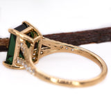 Sophie 14K Yellow Gold Chrome Tourmaline and Diamond Ring | EM 9.2x6.3mm