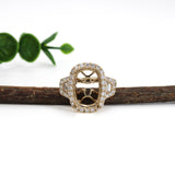 timeless bloom 14k gold cushion semi mount diamond ring