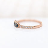 3 Stone London Topaz Ring with Diamonds