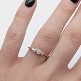 East West Oval Ring Setting w Diamond Accents