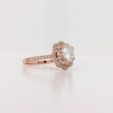 Luna Collection | Double Halo w Baguette & Round Diamonds Ring Setting