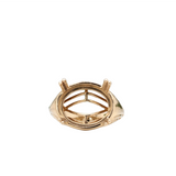 Large East West Men's Ring Mount in 14K Solid White, Yellow or Rose Gold | Oval