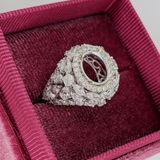 Celeste Collection | Bold Statement Ring Semi Mount w Pear & Round Diamond Accents